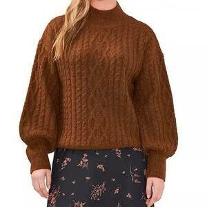 Vince Camuto Toasted Cable Knit Mock Neck Sweater - XL